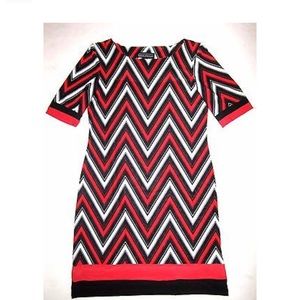 NWOT Karin Stevens Chevrons Shift Dress